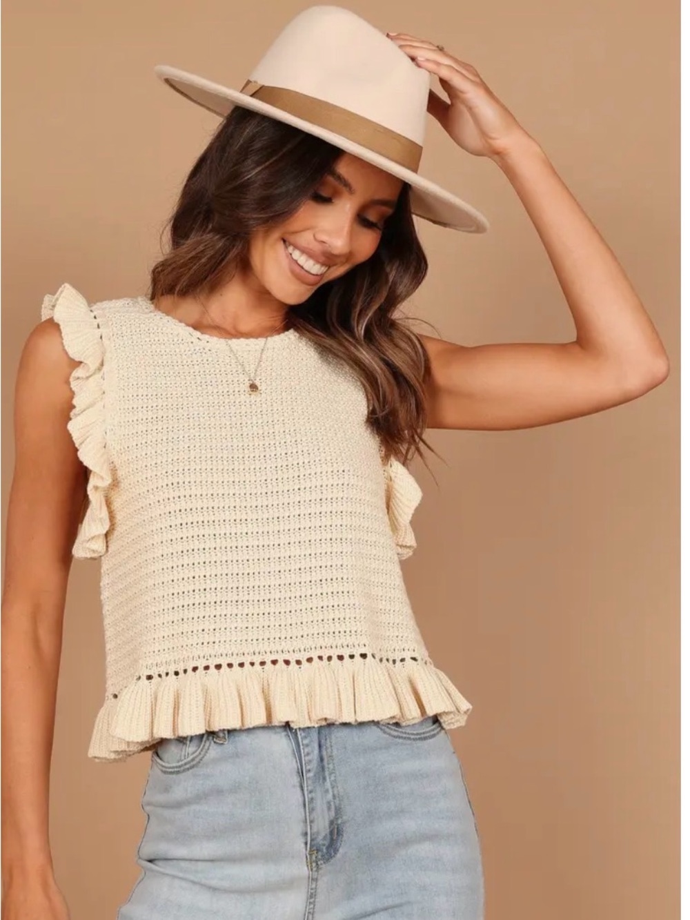 Petal & Pup Katia Frill Sleeveless Sweater
Size S - Picture 1 of 6